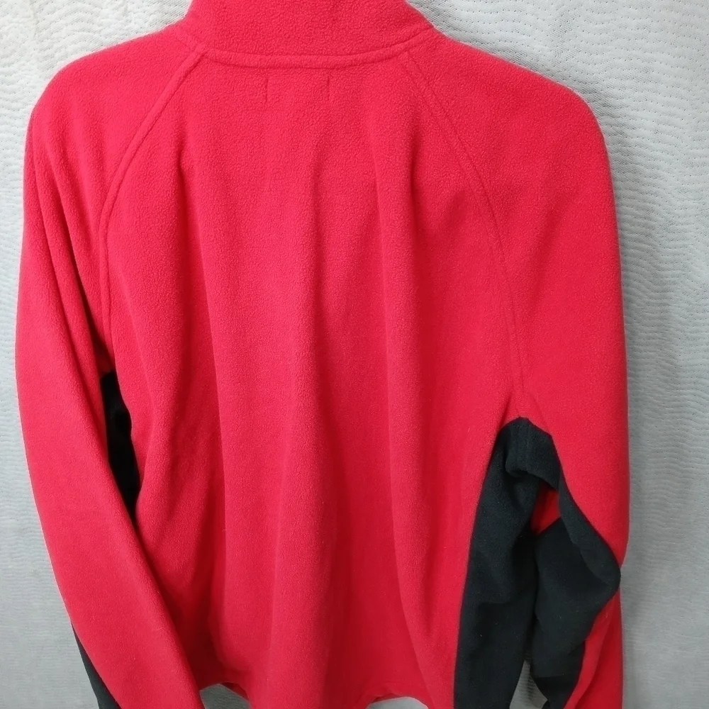 NAUTICA men's heavy red fleece half zip pullover sweater sz XXL. Pit-p 26